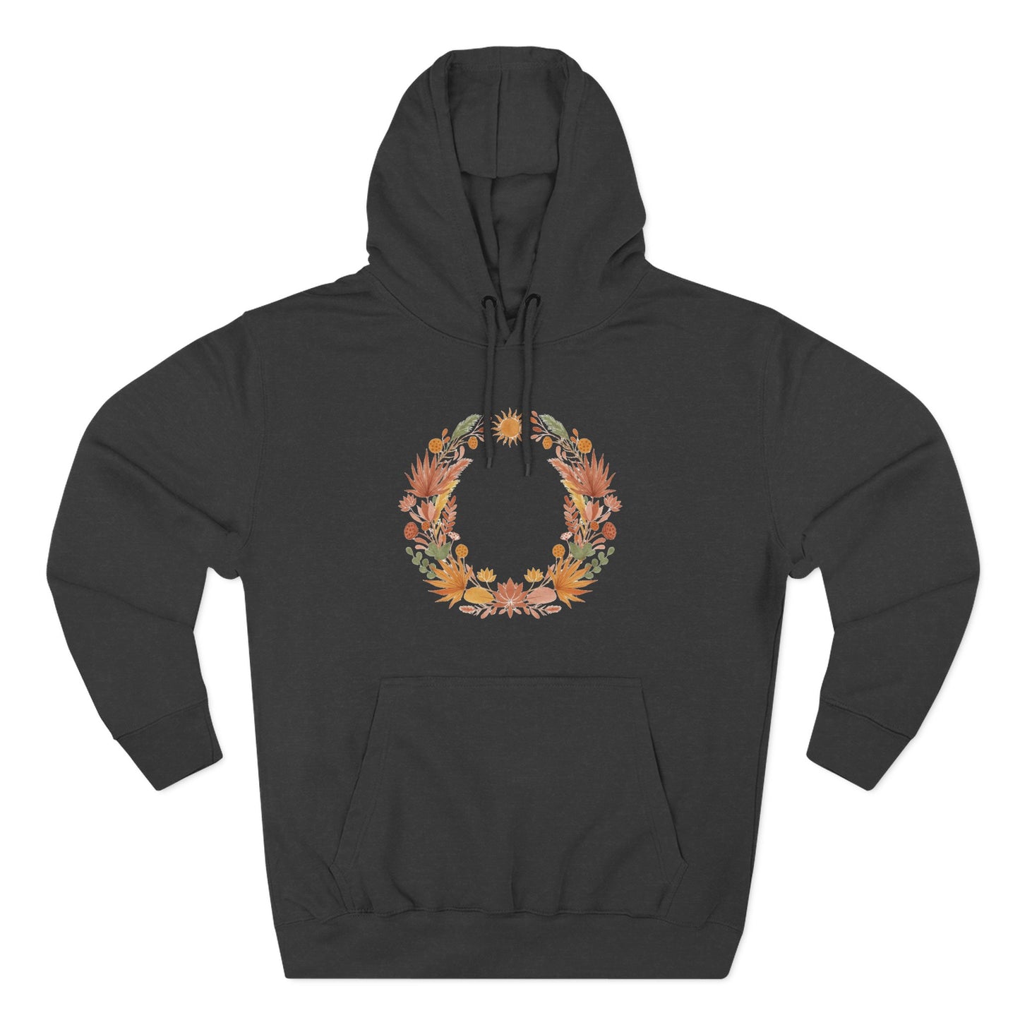 Floral Wreath Hoodie — Autumn Botanical Pullover