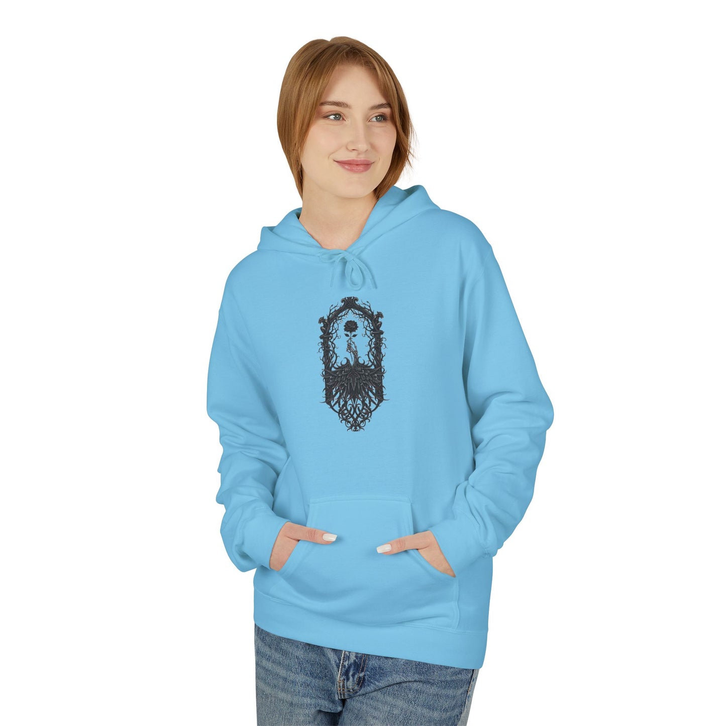 Wolf Crest Hoodie — Monochrome Forest Wolf Emblem