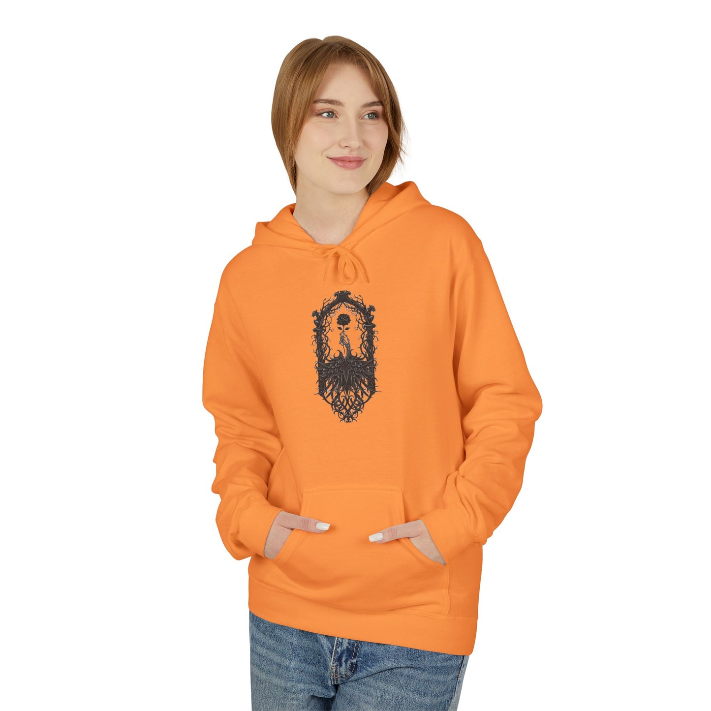 Wolf Crest Hoodie — Monochrome Forest Wolf Emblem
