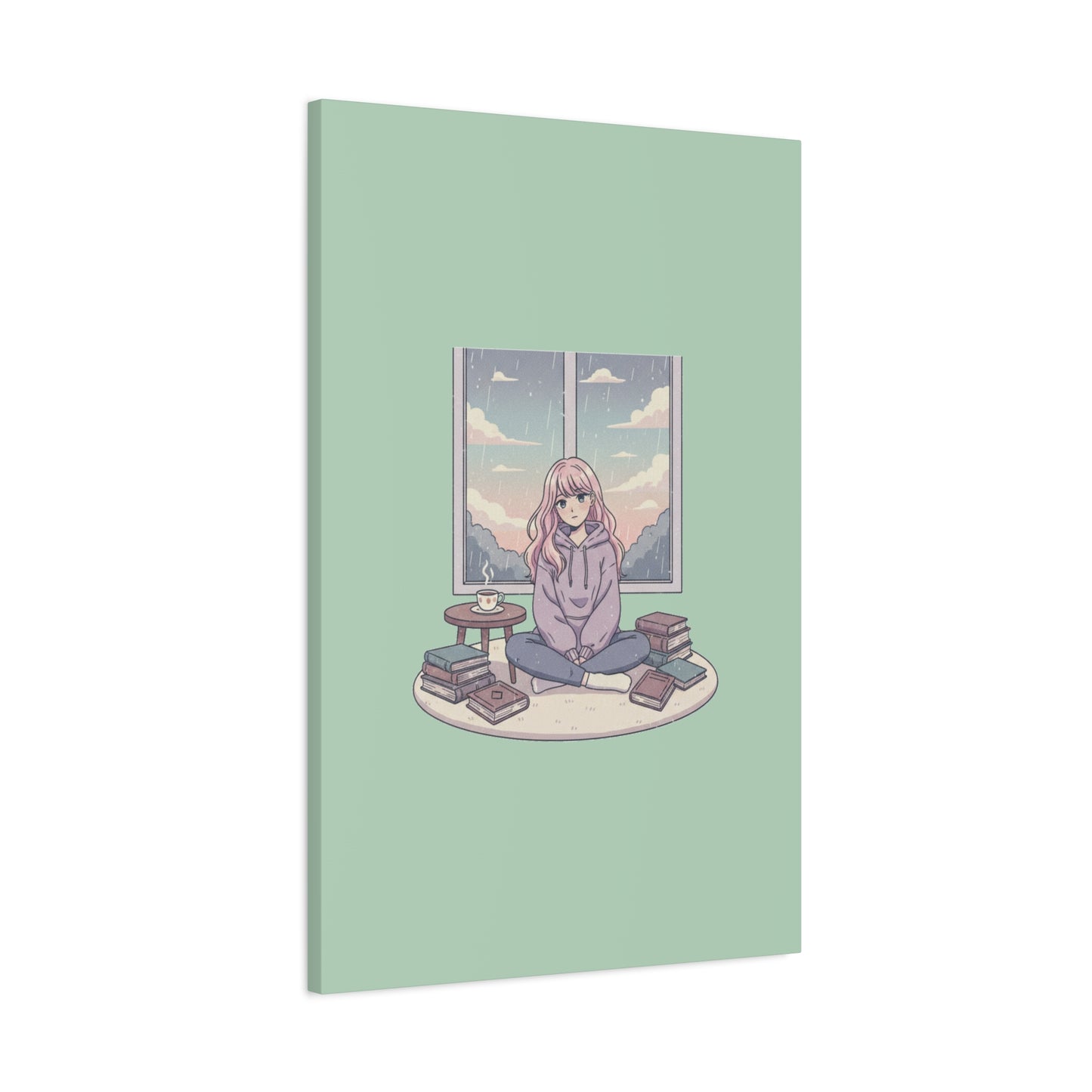 Cozy Girl Reading Wall Art — Matte Stretched Canvas