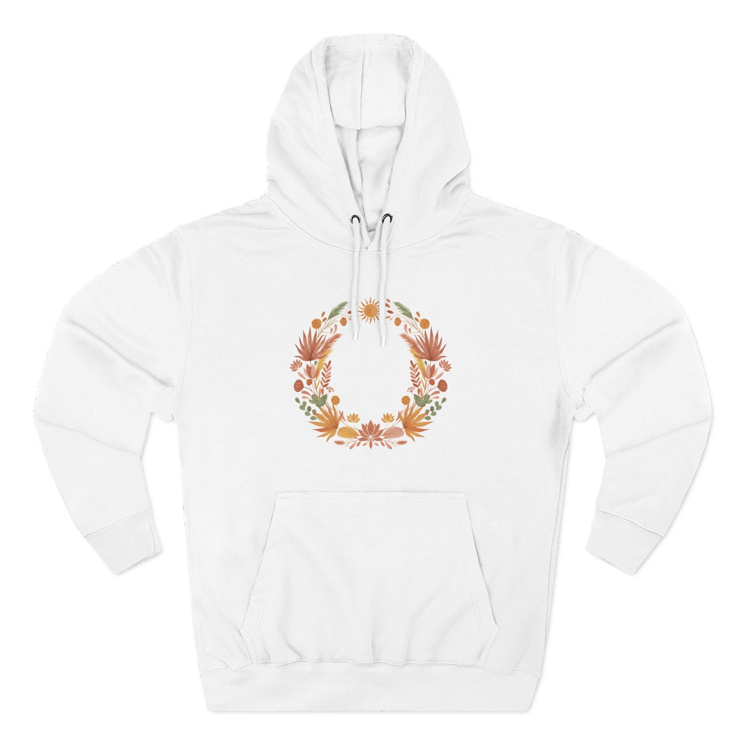 Floral Wreath Hoodie — Autumn Botanical Pullover