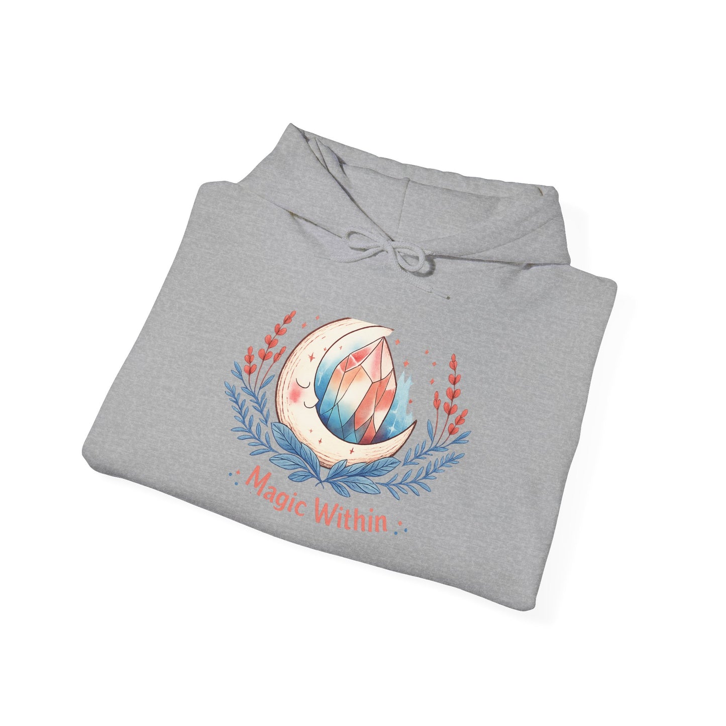 Moon Phase Crystal Crest Hoodie | witchcore, mystic