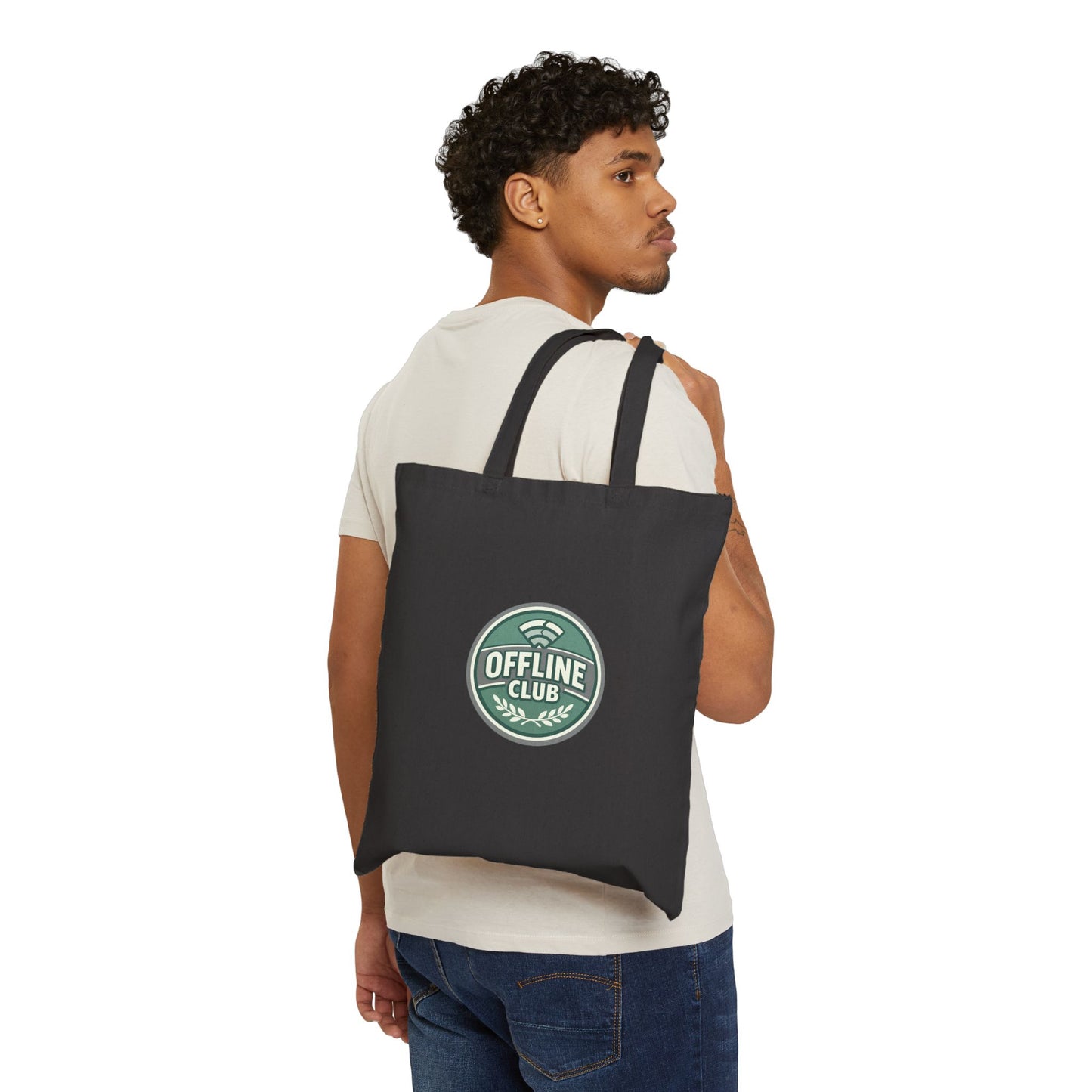 Offline Club badge tote | Cotton Canvas Tote, digital detox emblem