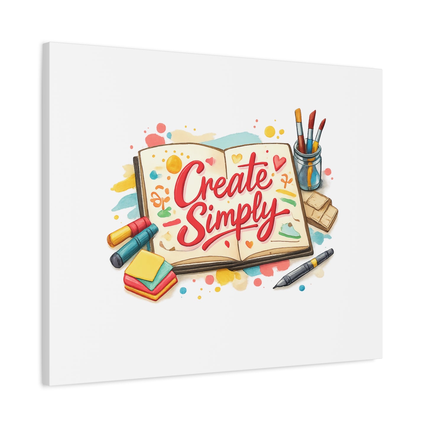 Create Simply Notebook Art Canvas | handmade marker aesthetic, hand-drawn doodle