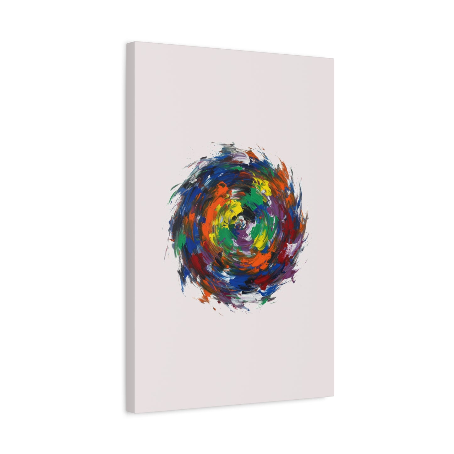 Abstract Color Swirl Canvas - Vibrant Circular Brushstroke Wall Art (Matte Stretched)