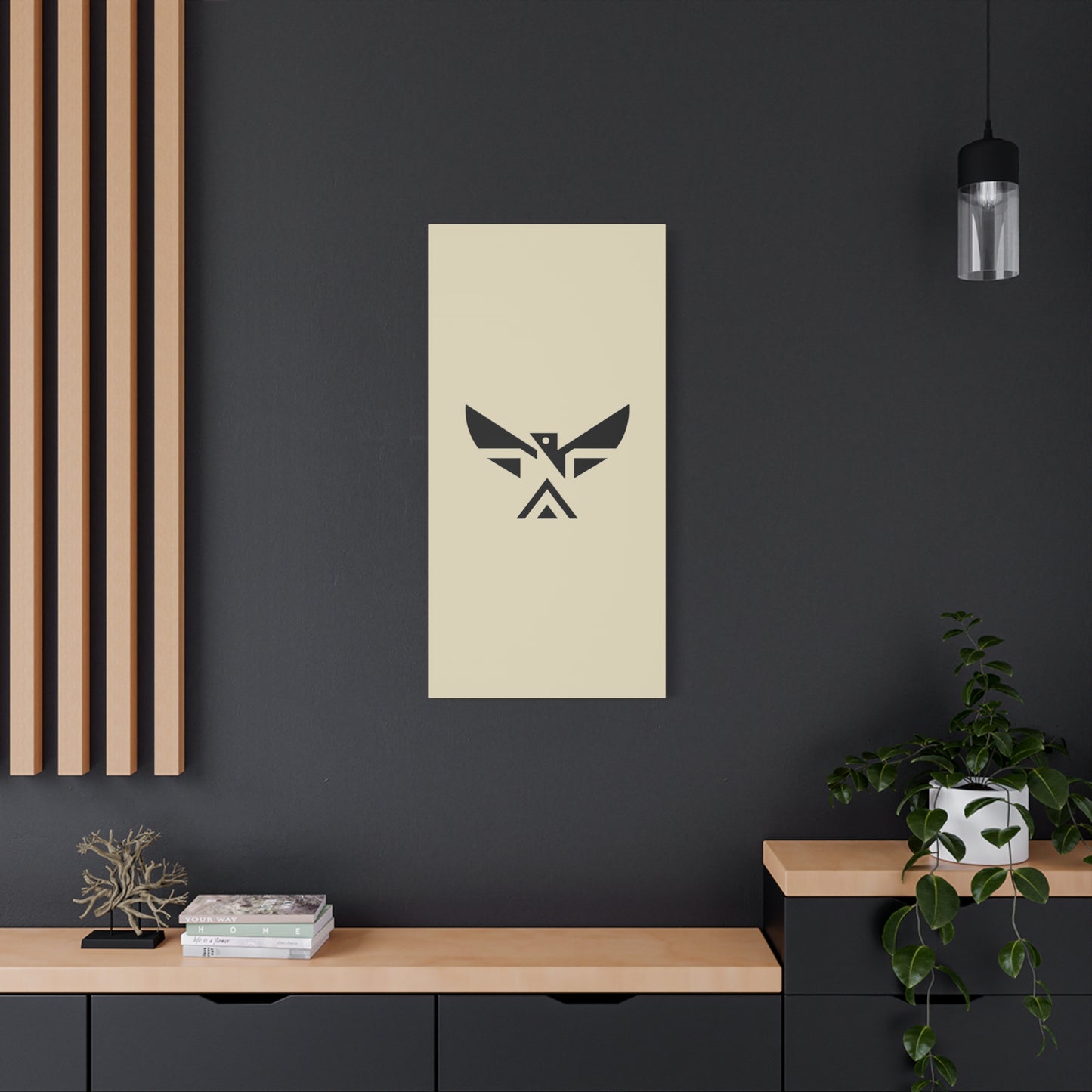Minimalist Geometric Eagle Canvas Print — Modern Native-Inspired Wall Art
