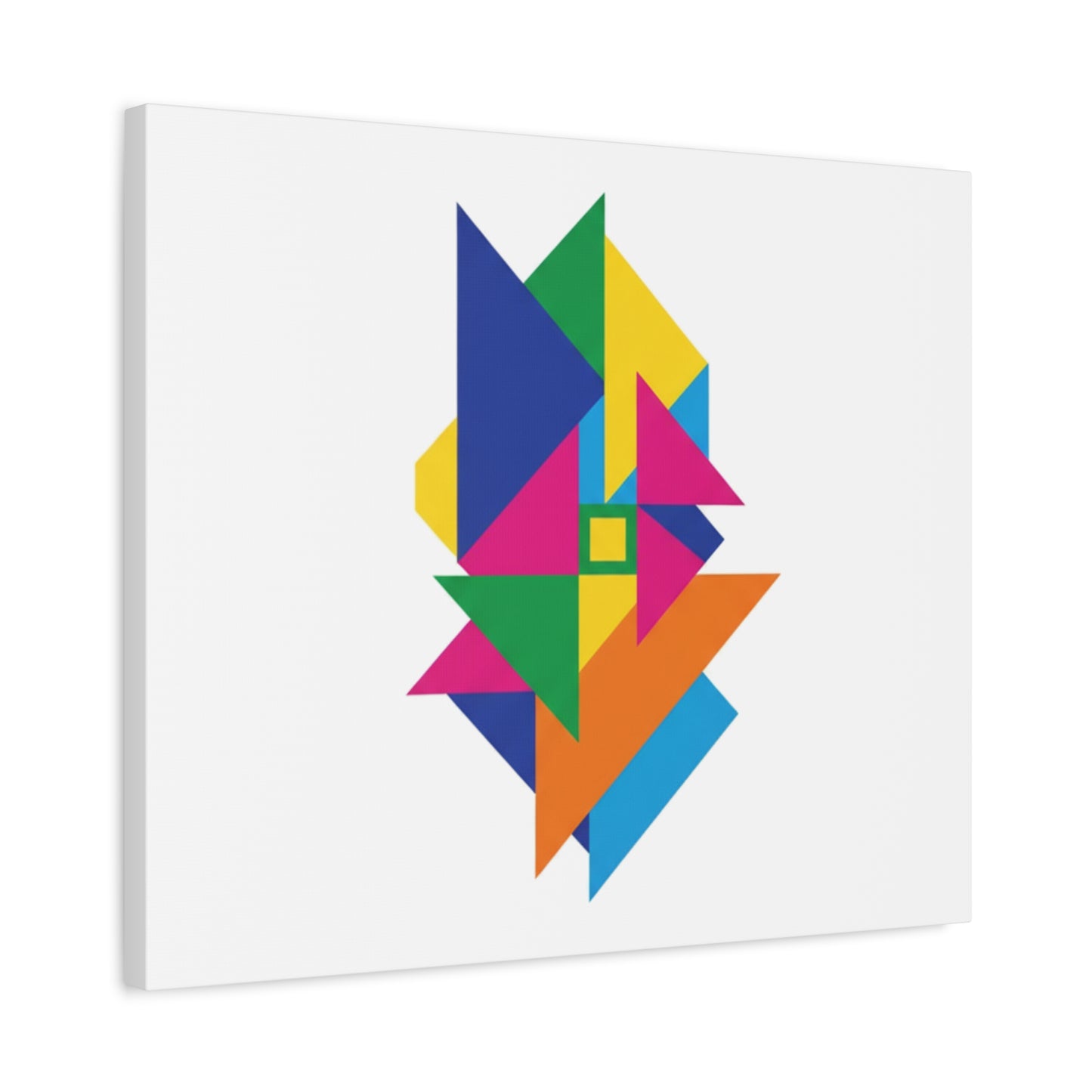 Abstract Geometric Art Canvas — Colorful Modern Stretched Wall Art