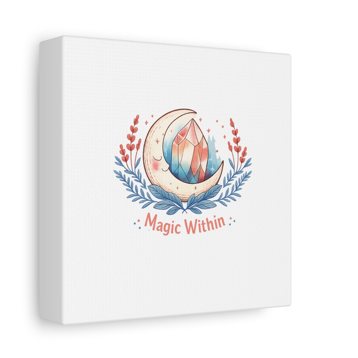 Magic Within Moon Crystal Canvas | witchcore, moon phase, crystals