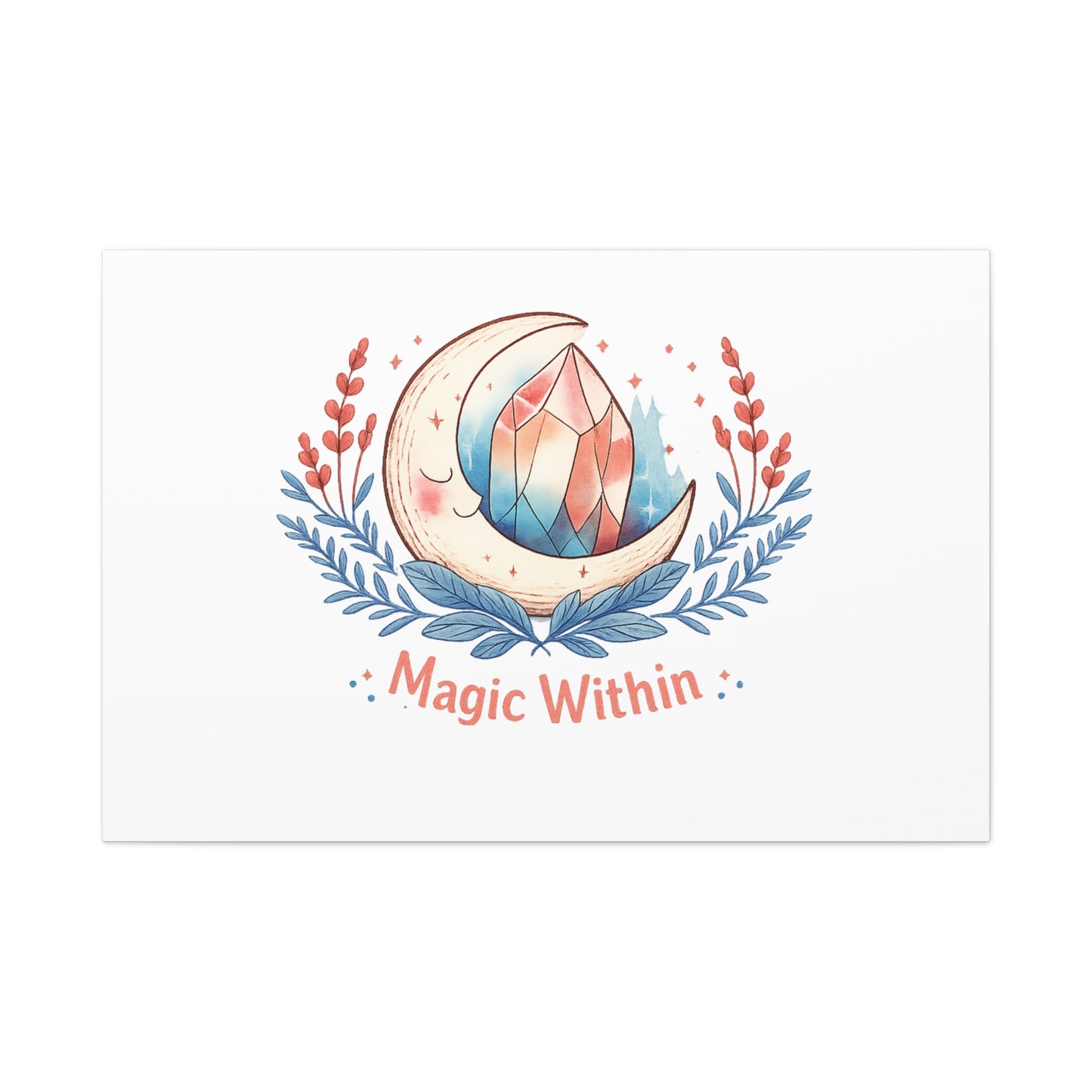 Magic Within Moon Crystal Canvas | witchcore, moon phase, crystals