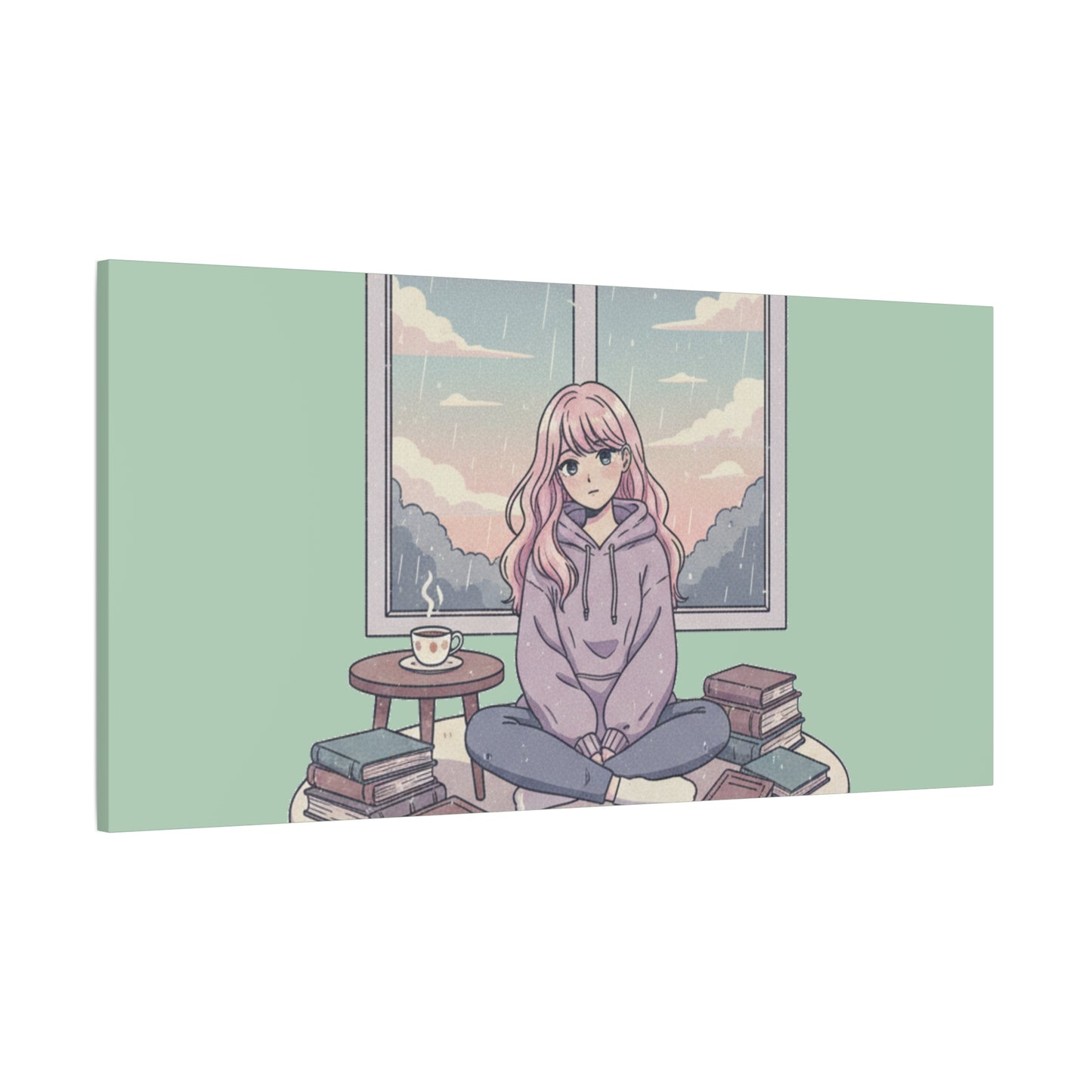 Cozy Girl Reading Wall Art — Matte Stretched Canvas
