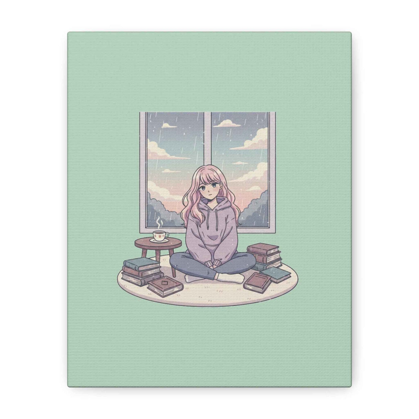 Cozy Girl Reading Wall Art — Matte Stretched Canvas