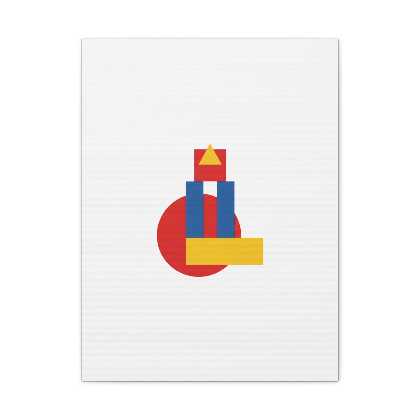 Abstract Geometric Shape Canvas Print — Minimalist Primary Color Wall Art