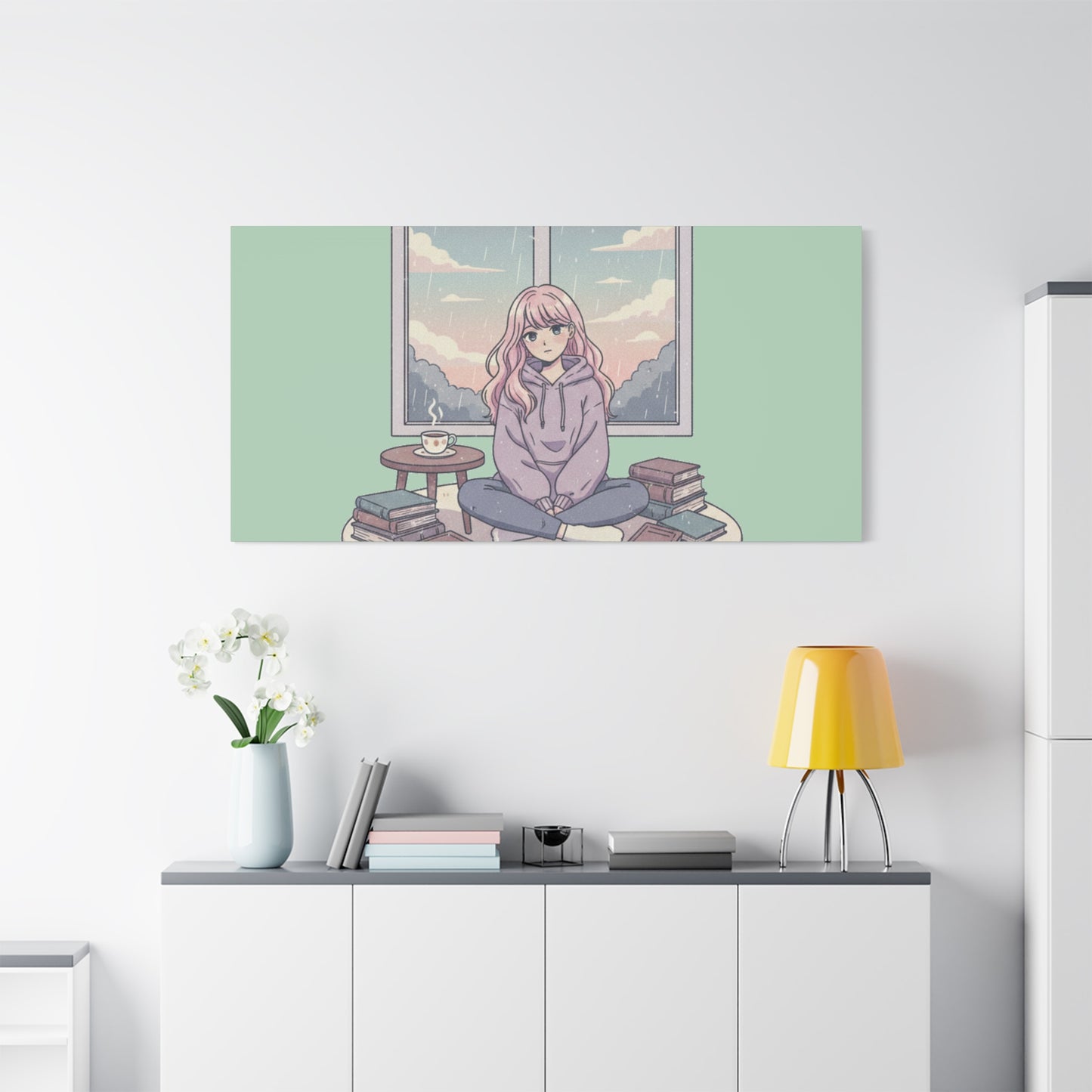 Cozy Girl Reading Wall Art — Matte Stretched Canvas