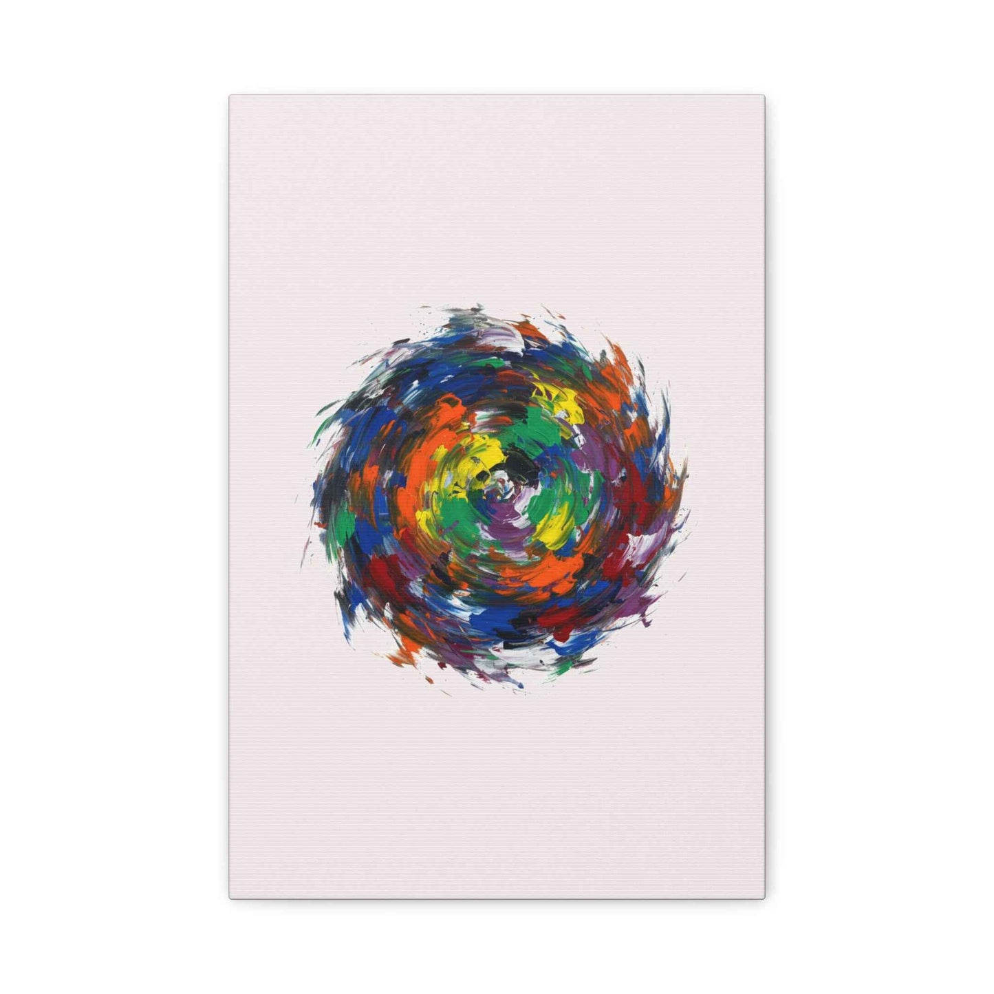 Abstract Color Swirl Canvas - Vibrant Circular Brushstroke Wall Art (Matte Stretched)
