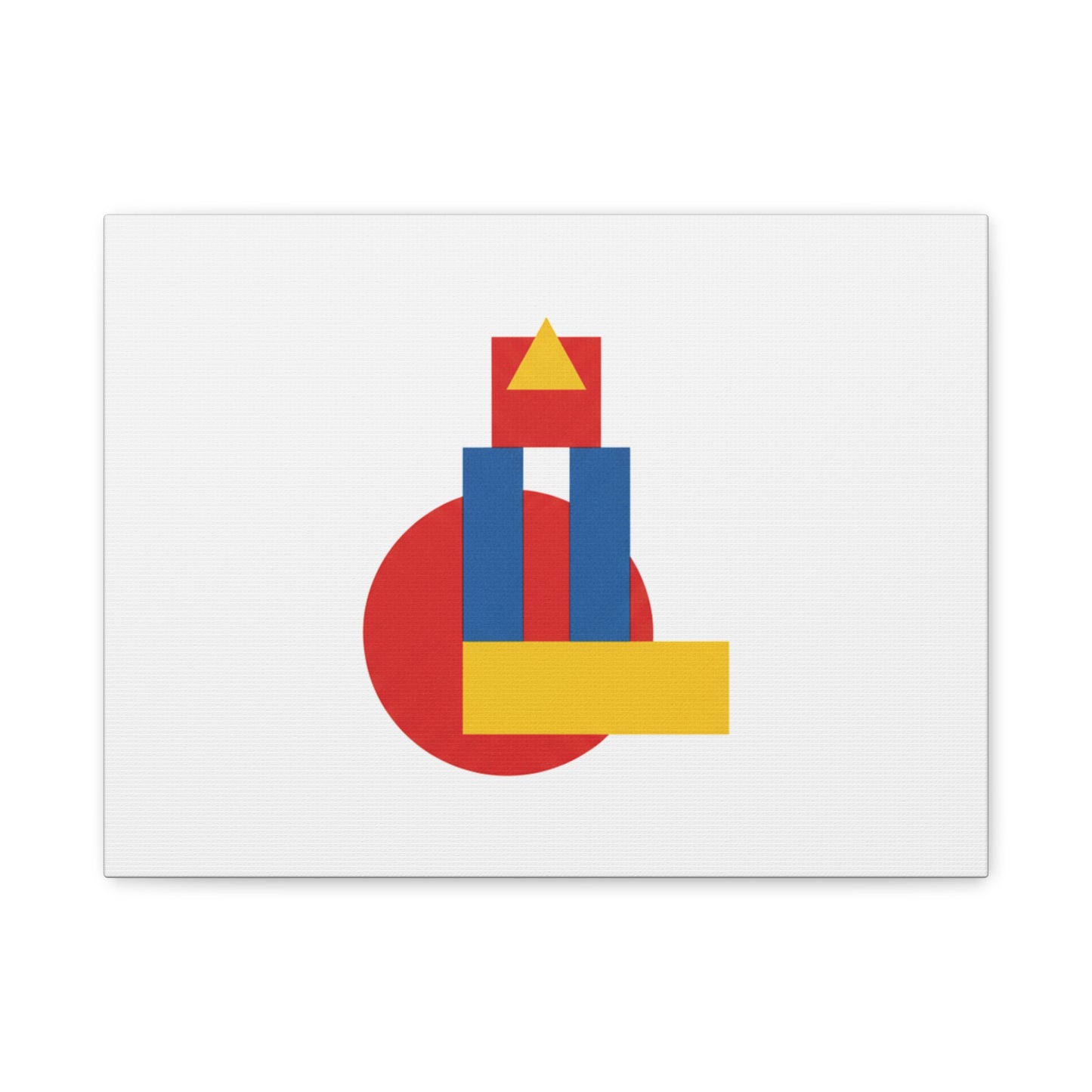 Abstract Geometric Shape Canvas Print — Minimalist Primary Color Wall Art
