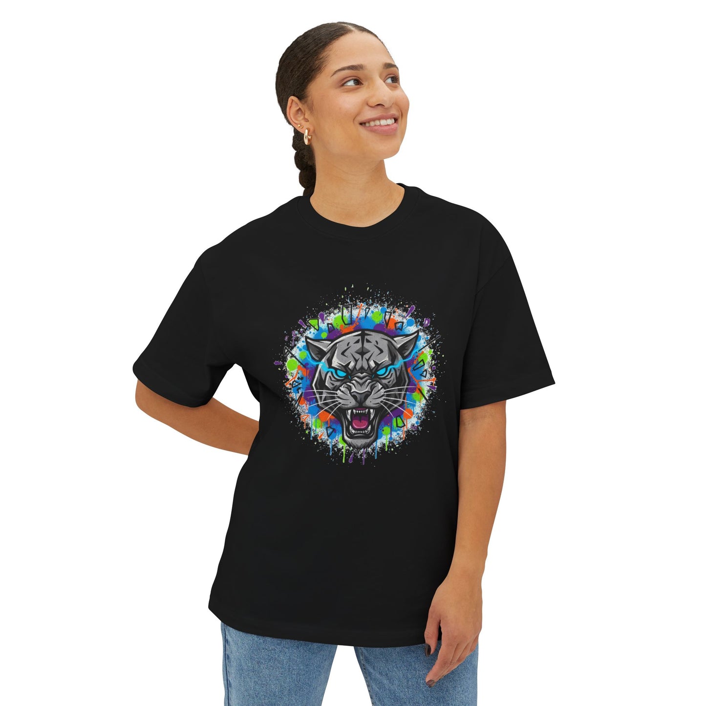 Tiger Graffiti Tee — Colorful Roaring Cat Graphic T-Shirt