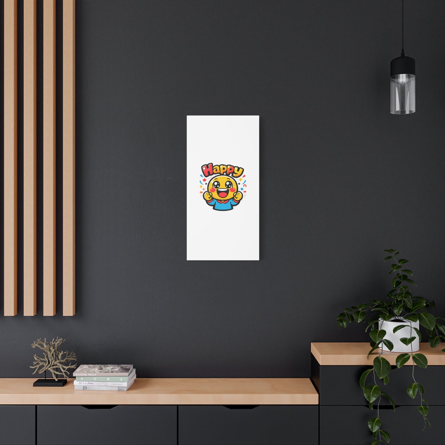 Happy Emoji Cartoon Canvas | Bold Cartoon, Thick Outline, Kawaii Minimal