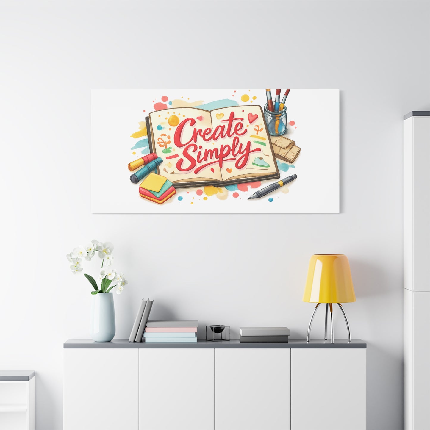 Create Simply Notebook Art Canvas | handmade marker aesthetic, hand-drawn doodle