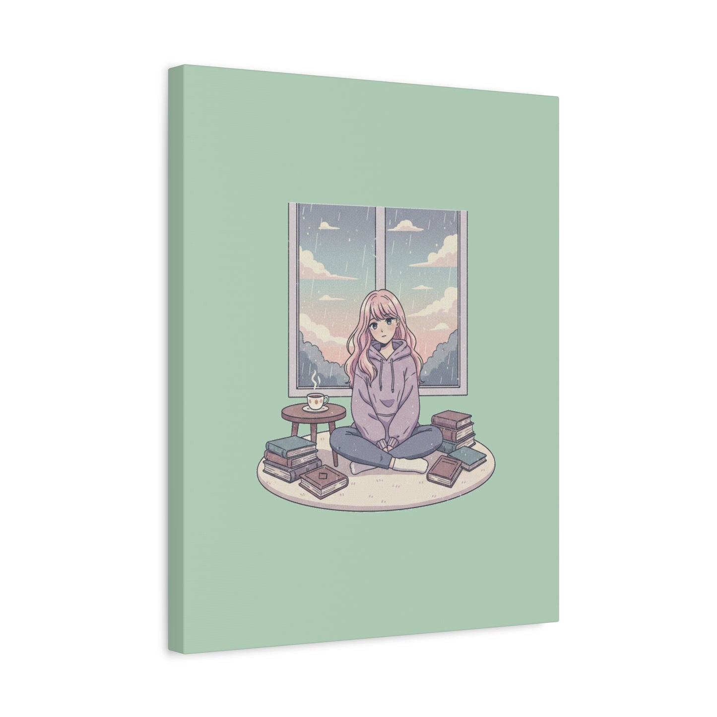 Cozy Girl Reading Wall Art — Matte Stretched Canvas