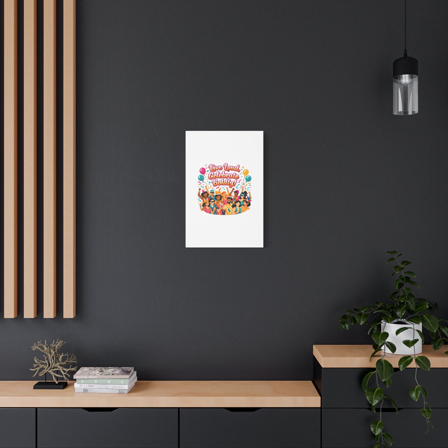 Live Loud Celebrate Boldly Canvas | Carnival Fiesta Confetti, Neon brights