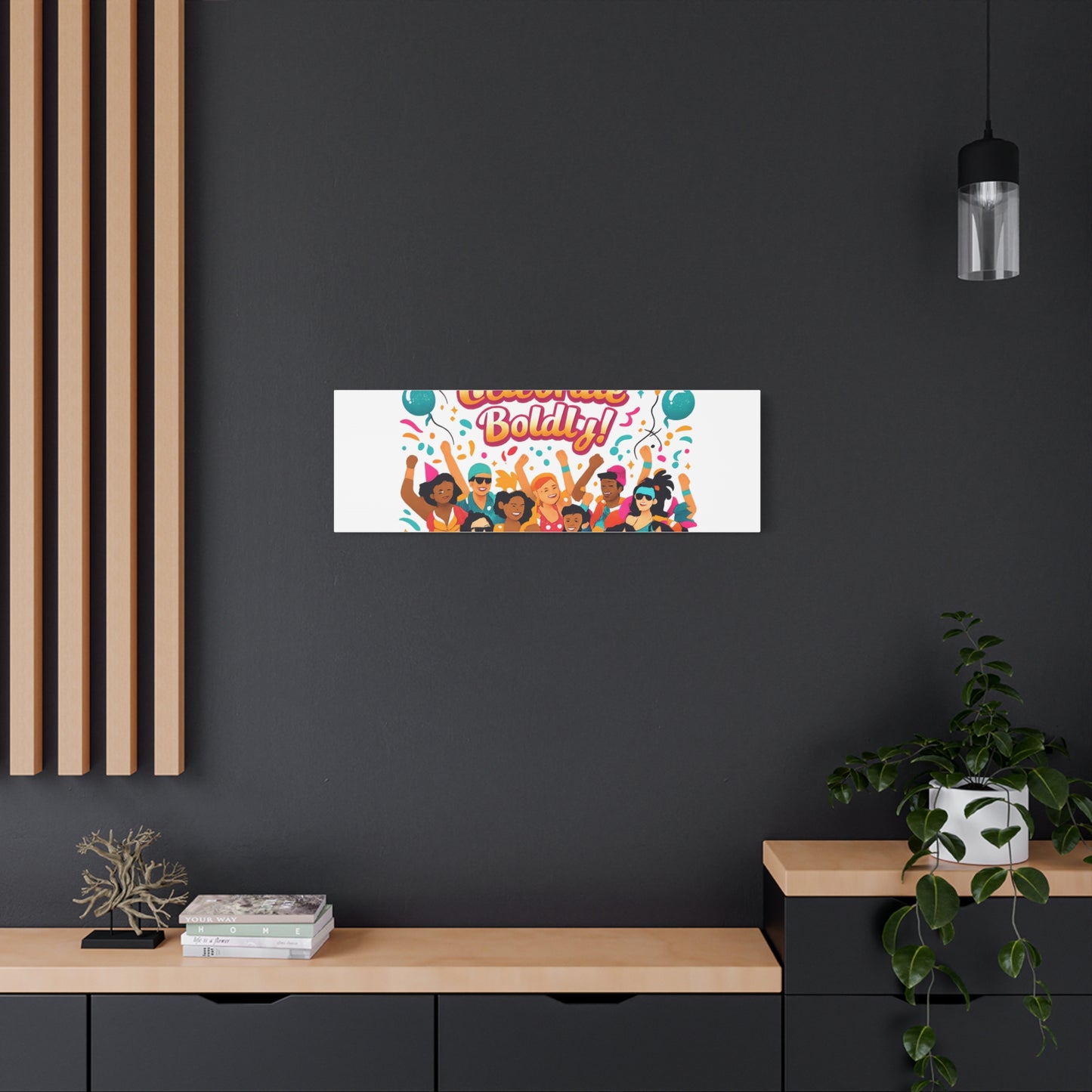 Live Loud Celebrate Boldly Canvas | Carnival Fiesta Confetti, Neon brights