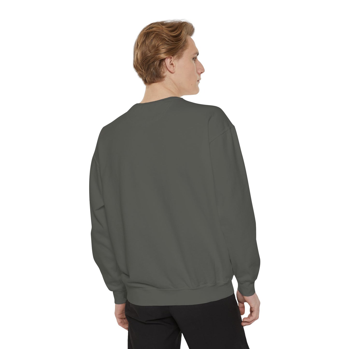 Retro 'Good Vibes' Garment-Dyed Sweatshirt — Vintage Mushroom Graphic