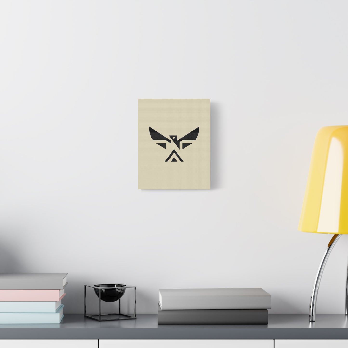 Minimalist Geometric Eagle Canvas Print — Modern Native-Inspired Wall Art