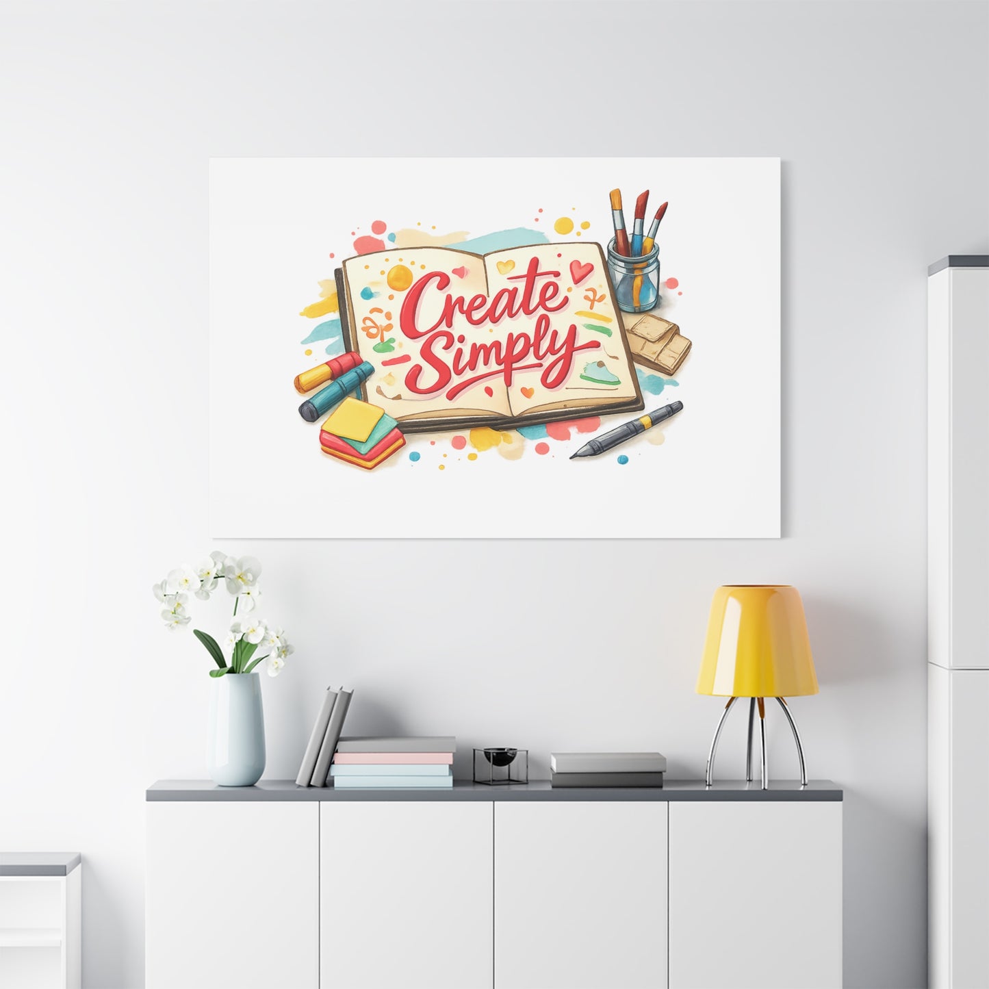 Create Simply Notebook Art Canvas | handmade marker aesthetic, hand-drawn doodle