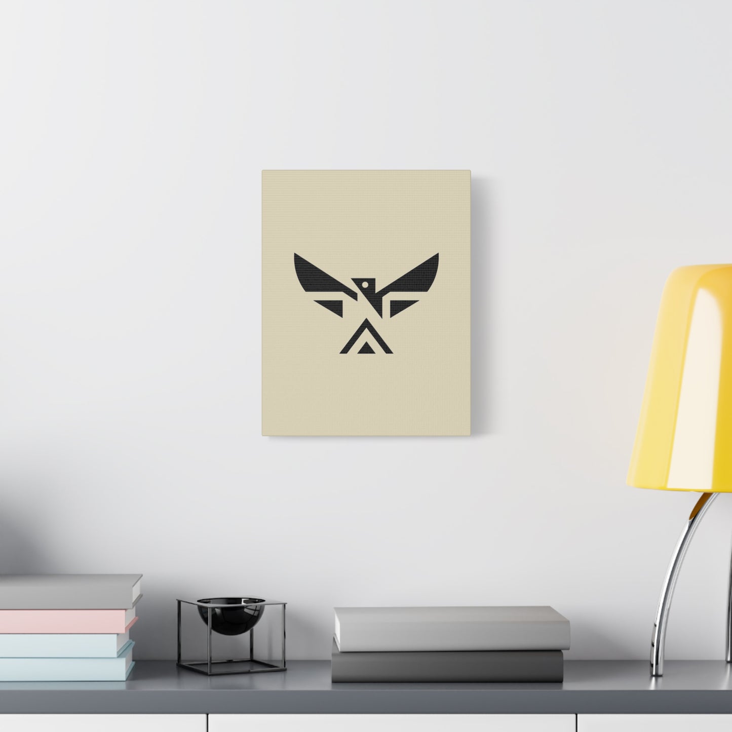 Minimalist Geometric Eagle Canvas Print — Modern Native-Inspired Wall Art