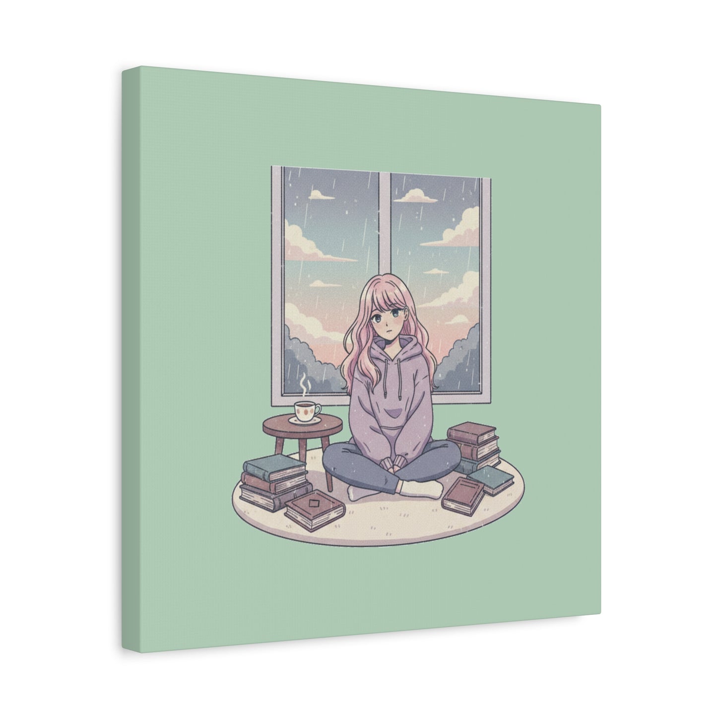 Cozy Girl Reading Wall Art — Matte Stretched Canvas