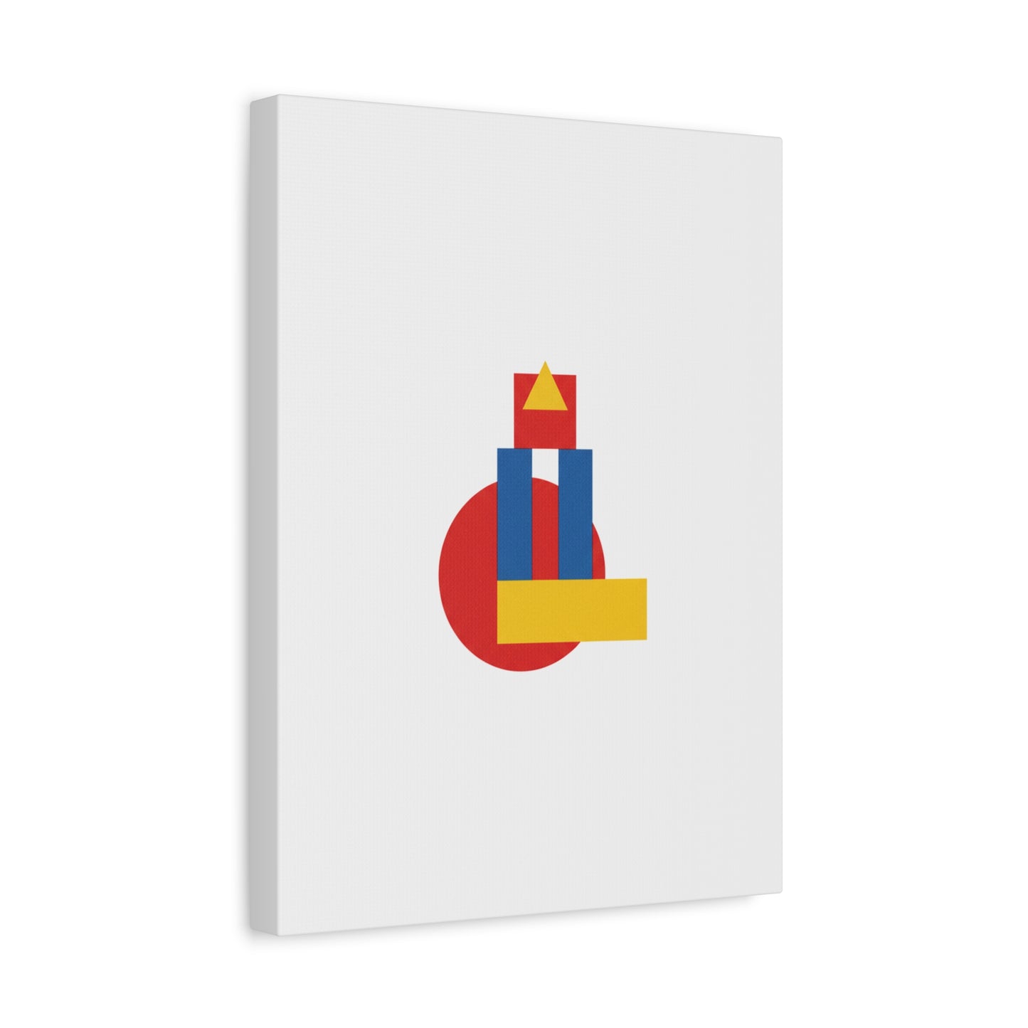 Abstract Geometric Shape Canvas Print — Minimalist Primary Color Wall Art