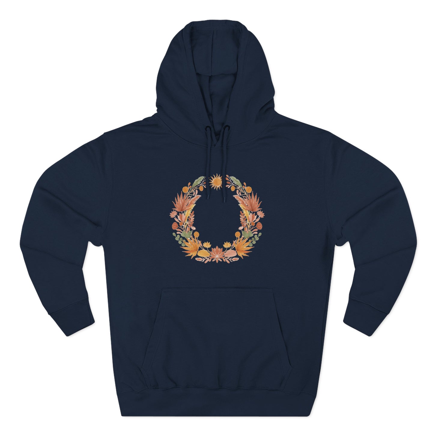 Floral Wreath Hoodie — Autumn Botanical Pullover