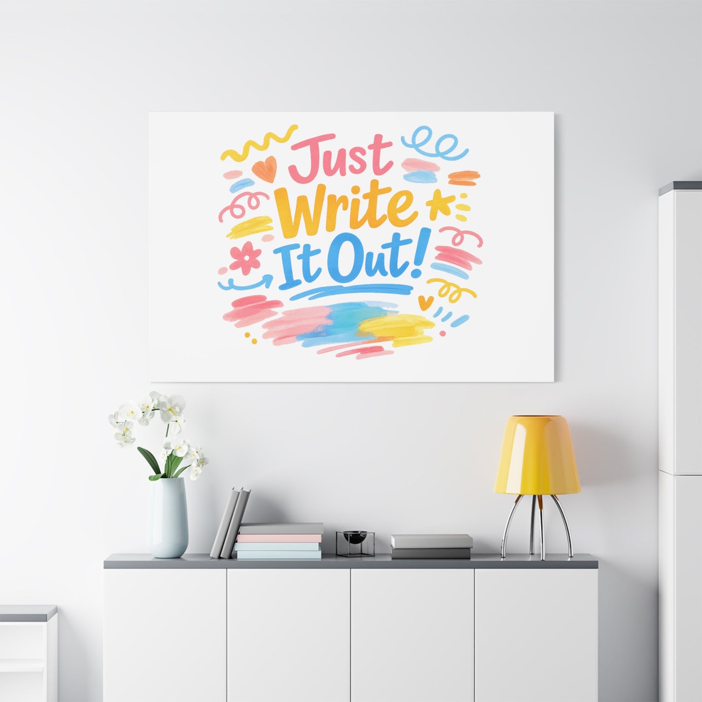 Just Write It Out! Canvas | handmade marker aesthetic, doodle art