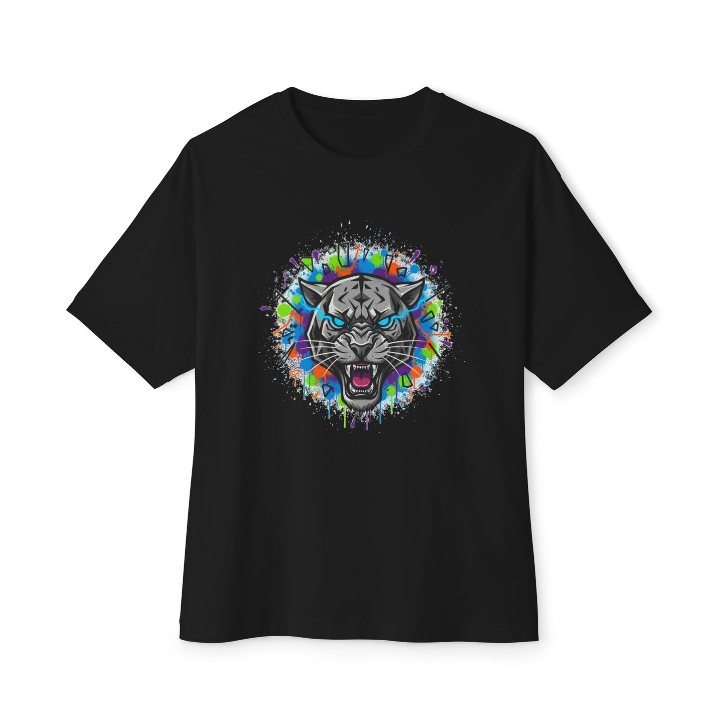 Tiger Graffiti Tee — Colorful Roaring Cat Graphic T-Shirt