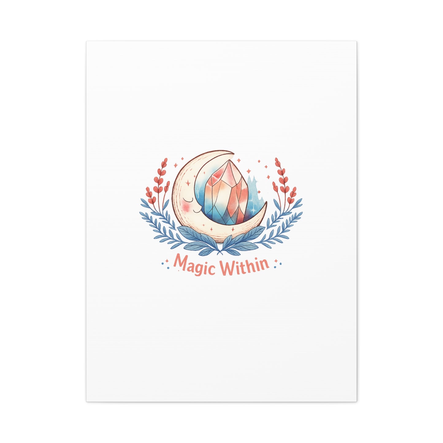 Magic Within Moon Crystal Canvas | witchcore, moon phase, crystals