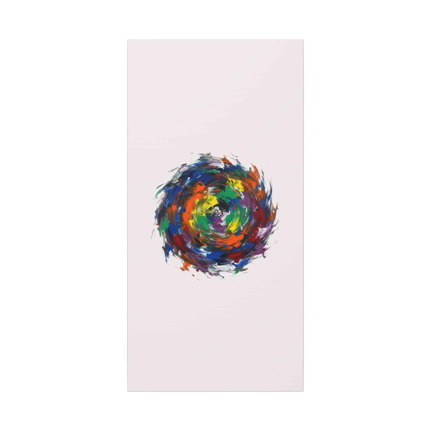 Abstract Color Swirl Canvas - Vibrant Circular Brushstroke Wall Art (Matte Stretched)