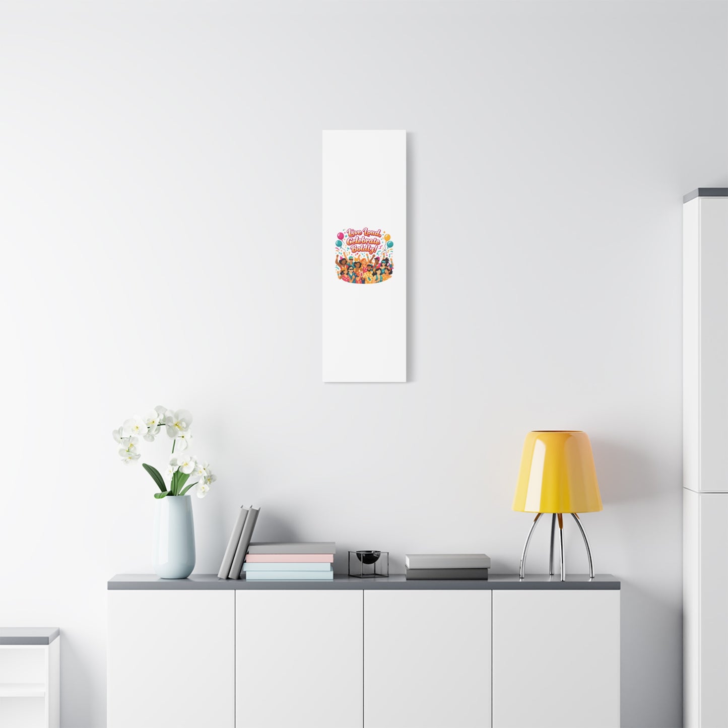Live Loud Celebrate Boldly Canvas | Carnival Fiesta Confetti, Neon brights