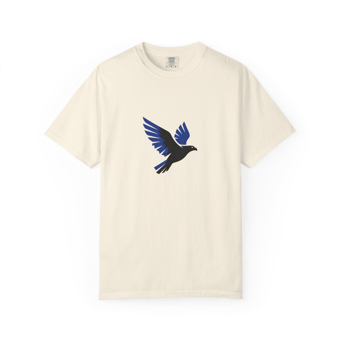 Blue Raven Graphic T-Shirt — Minimal Flying Bird Tee