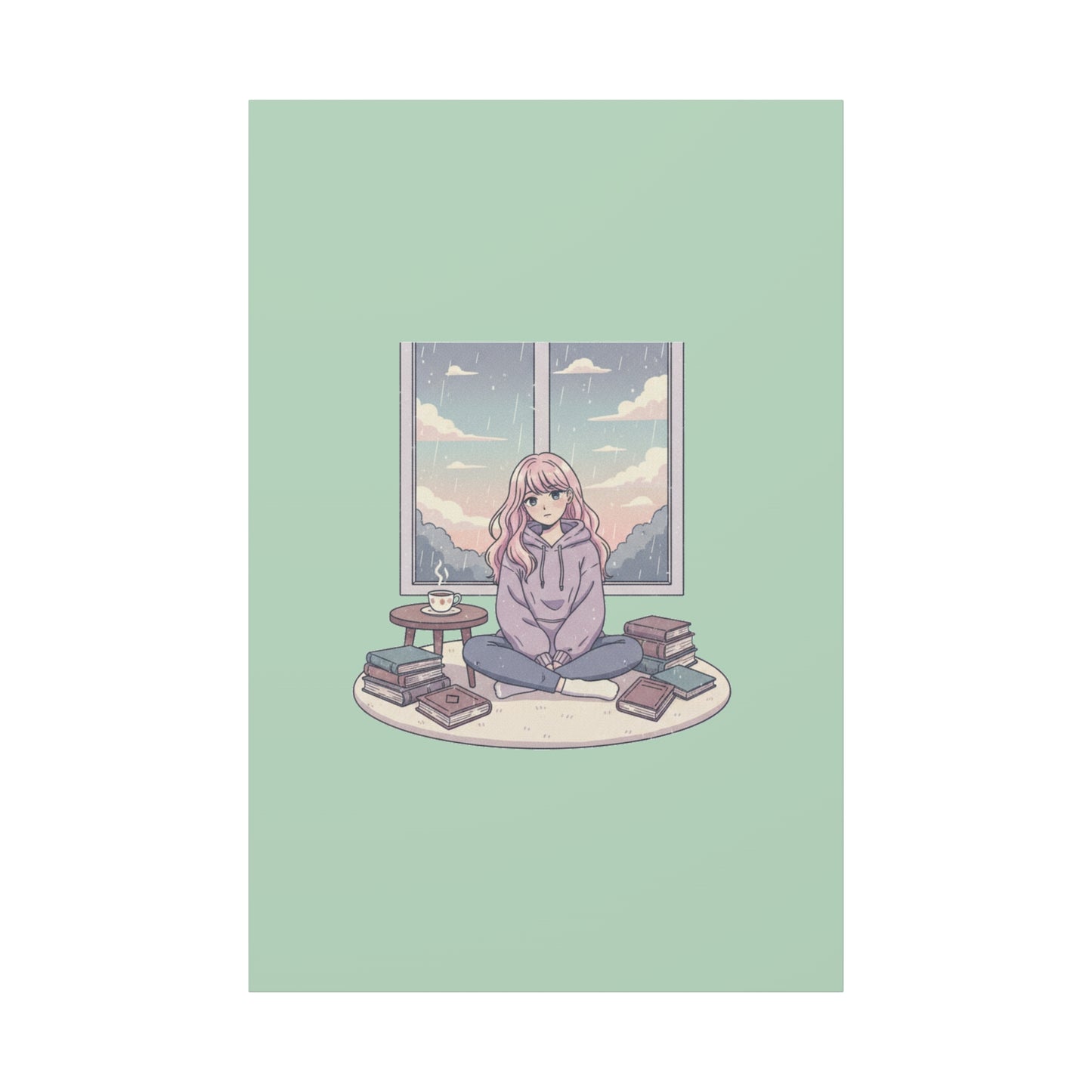 Cozy Girl Reading Wall Art — Matte Stretched Canvas