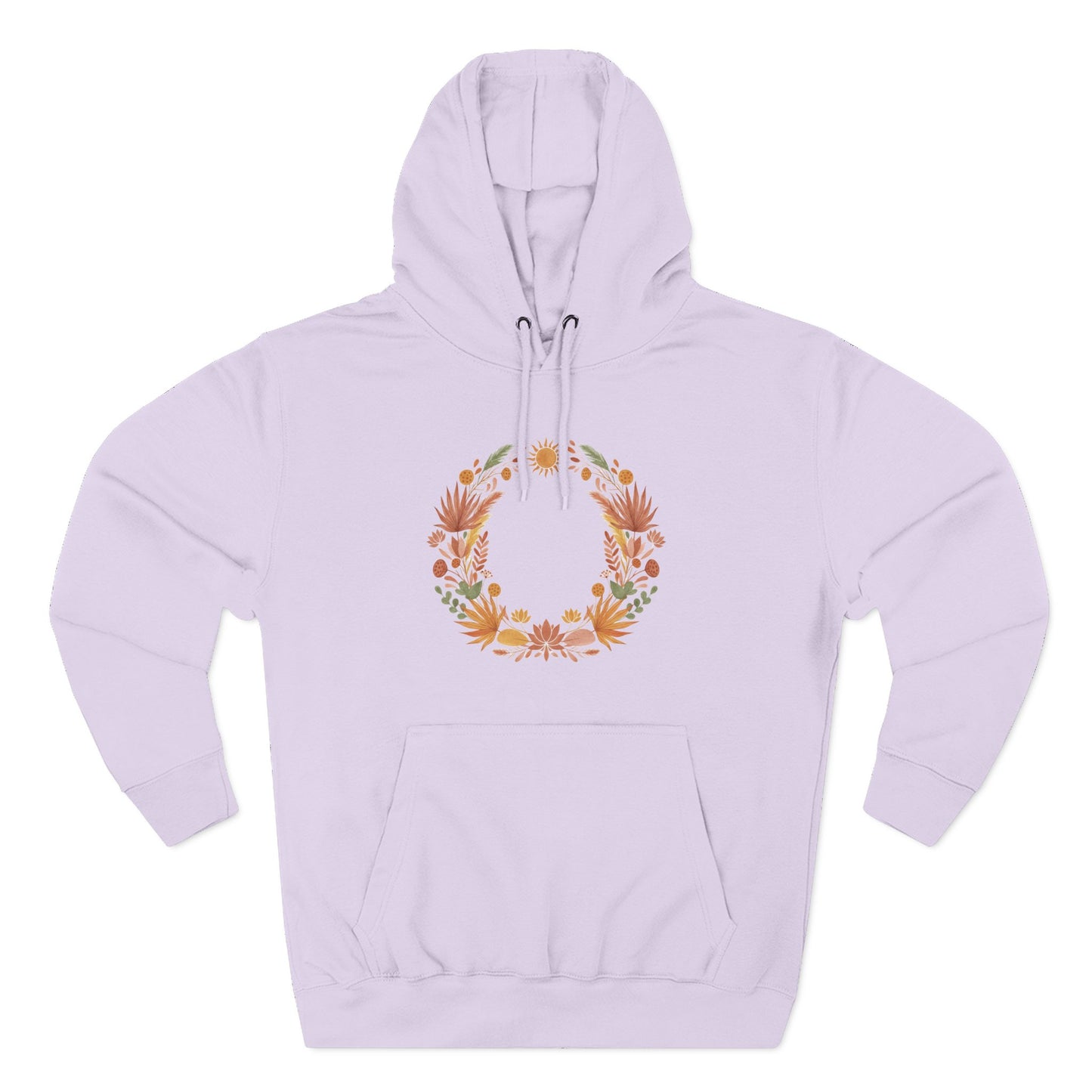 Floral Wreath Hoodie — Autumn Botanical Pullover