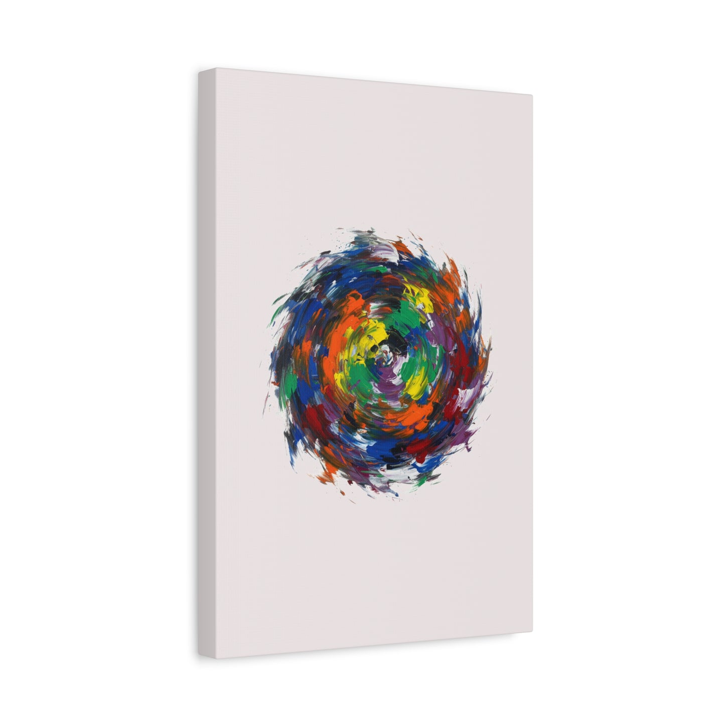 Abstract Color Swirl Canvas - Vibrant Circular Brushstroke Wall Art (Matte Stretched)