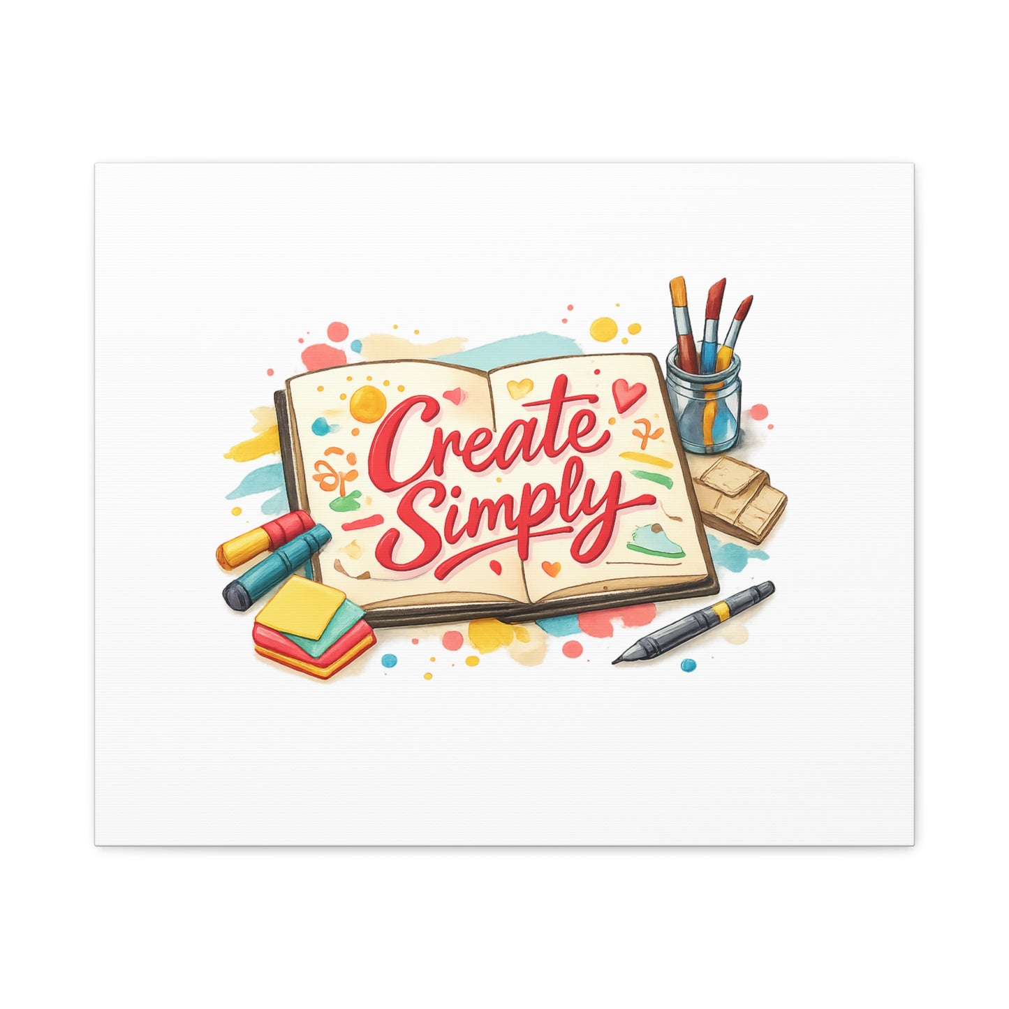 Create Simply Notebook Art Canvas | handmade marker aesthetic, hand-drawn doodle