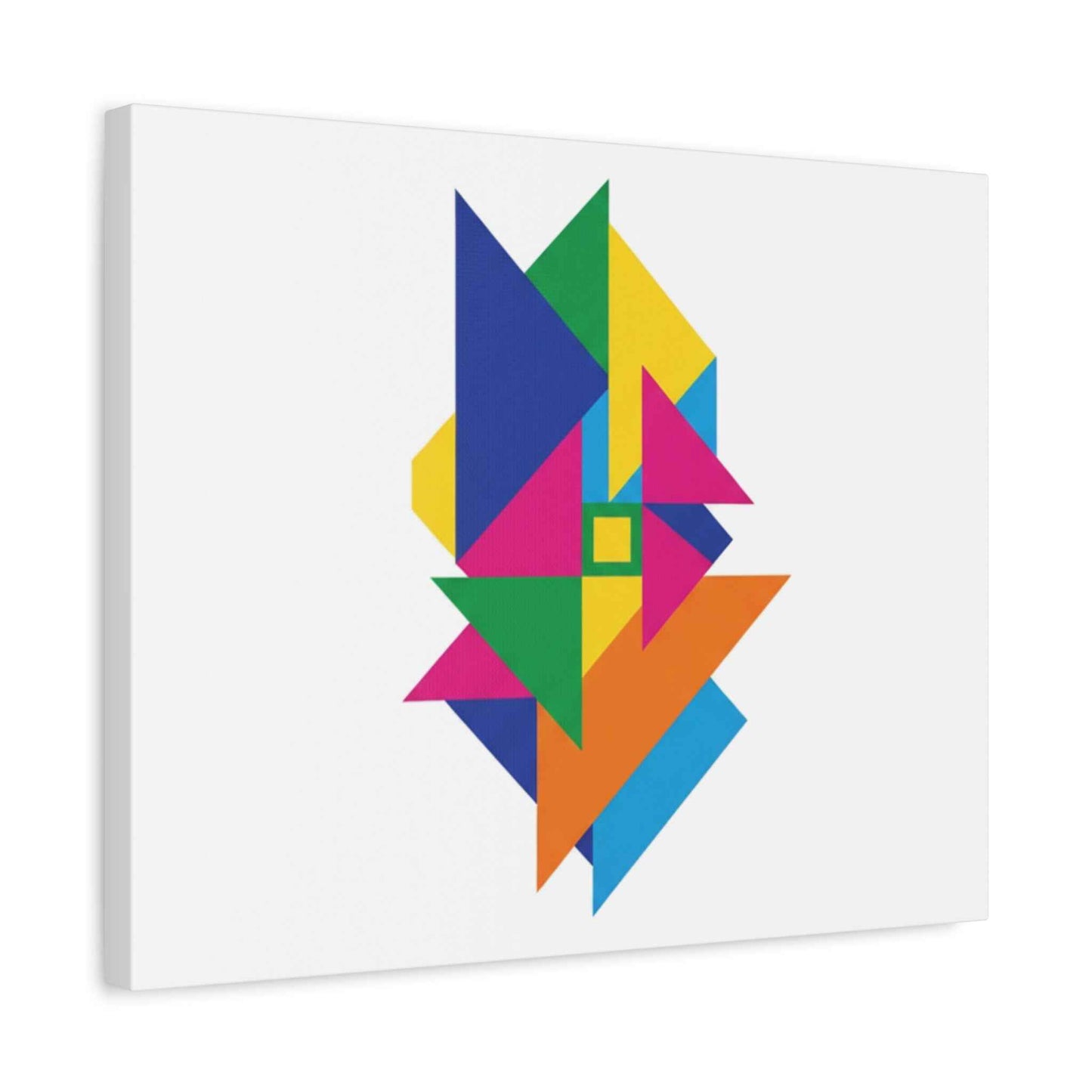 Abstract Geometric Art Canvas — Colorful Modern Stretched Wall Art