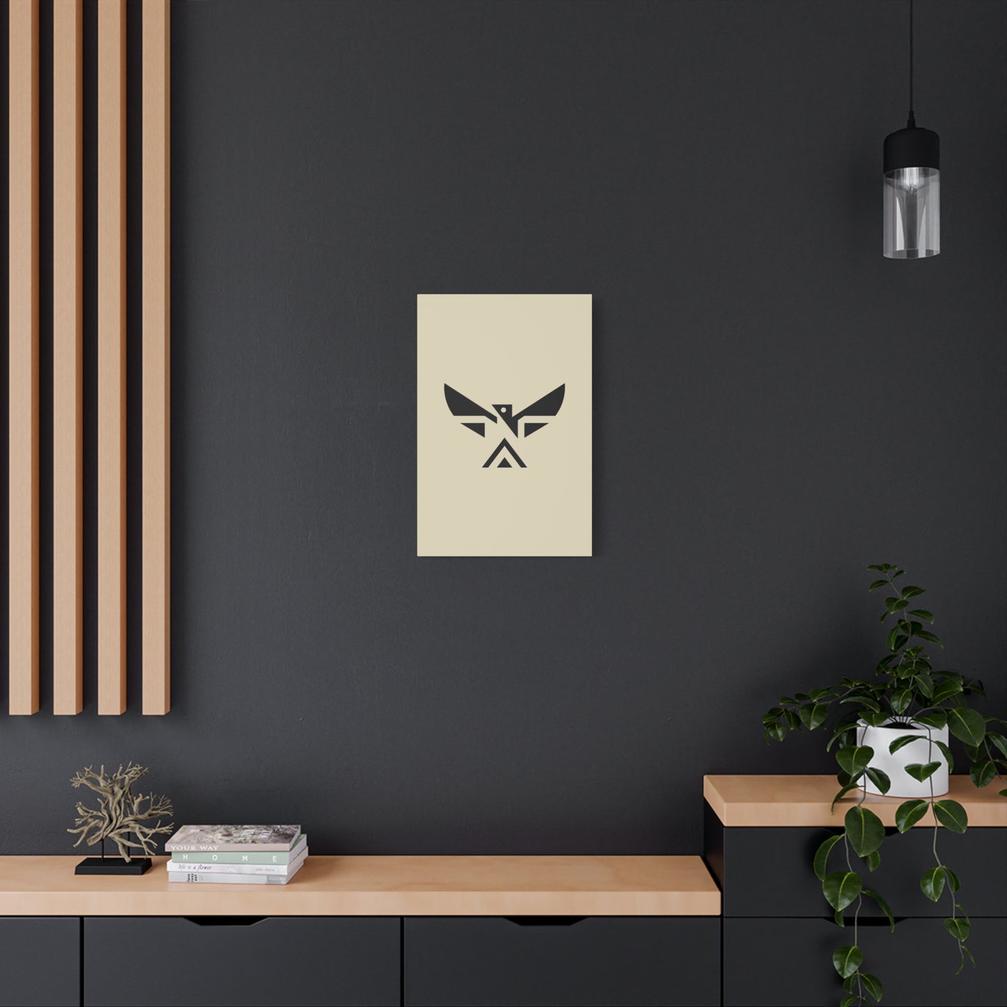 Minimalist Geometric Eagle Canvas Print — Modern Native-Inspired Wall Art