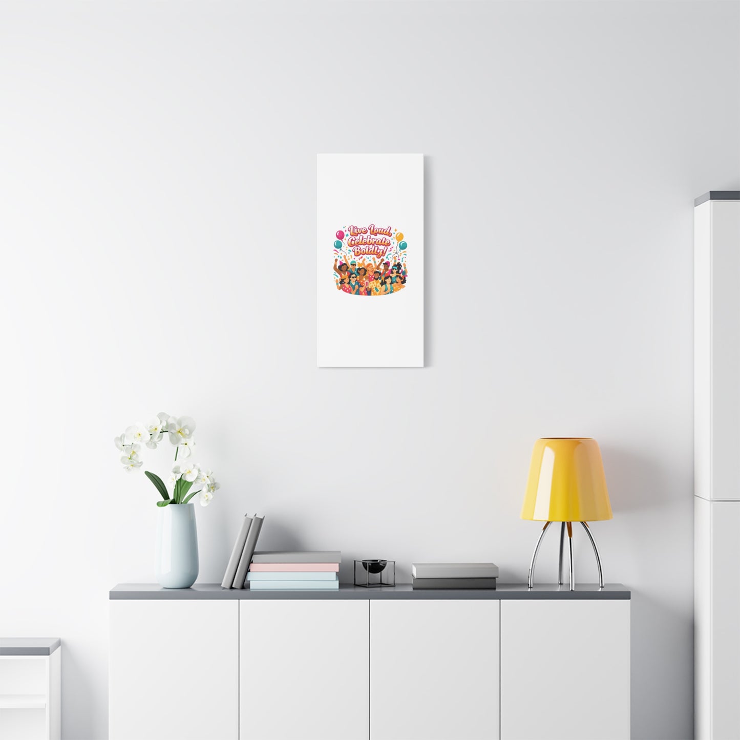 Live Loud Celebrate Boldly Canvas | Carnival Fiesta Confetti, Neon brights
