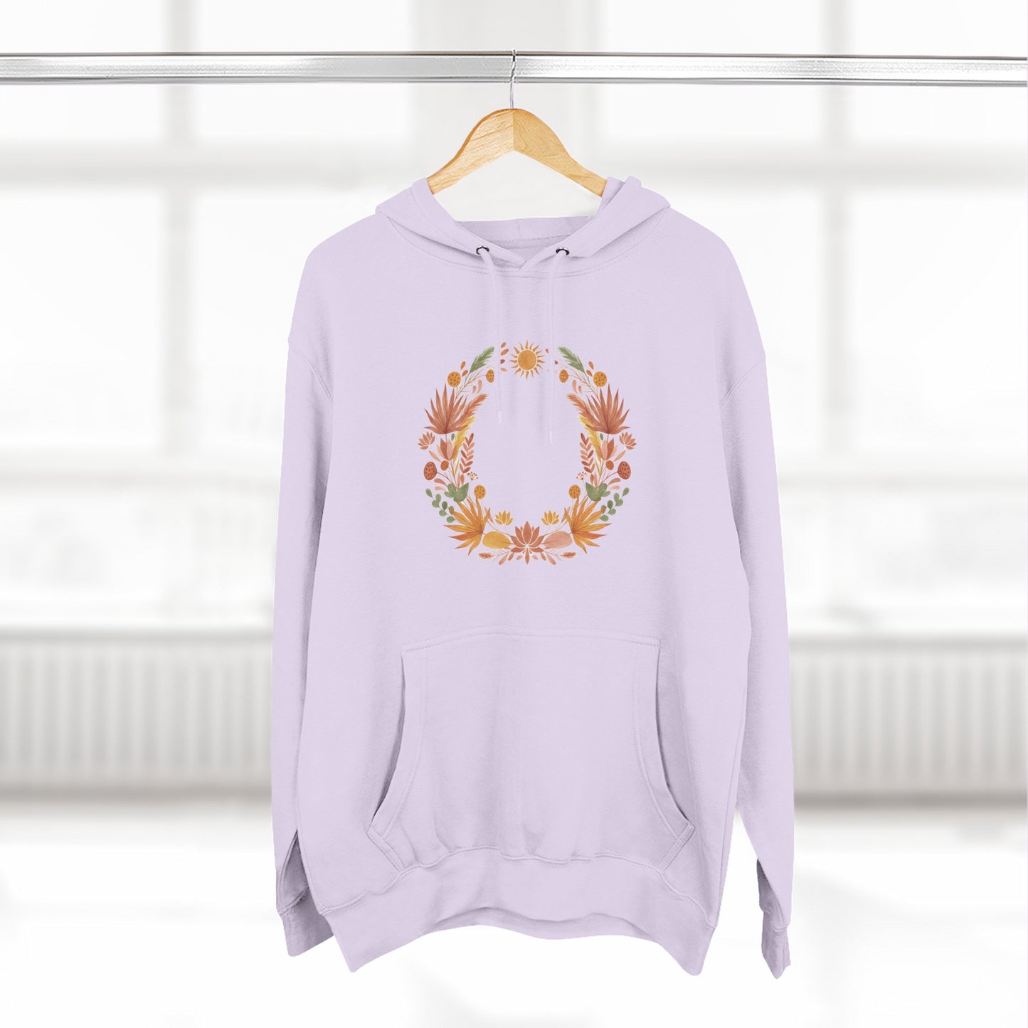 Floral Wreath Hoodie — Autumn Botanical Pullover