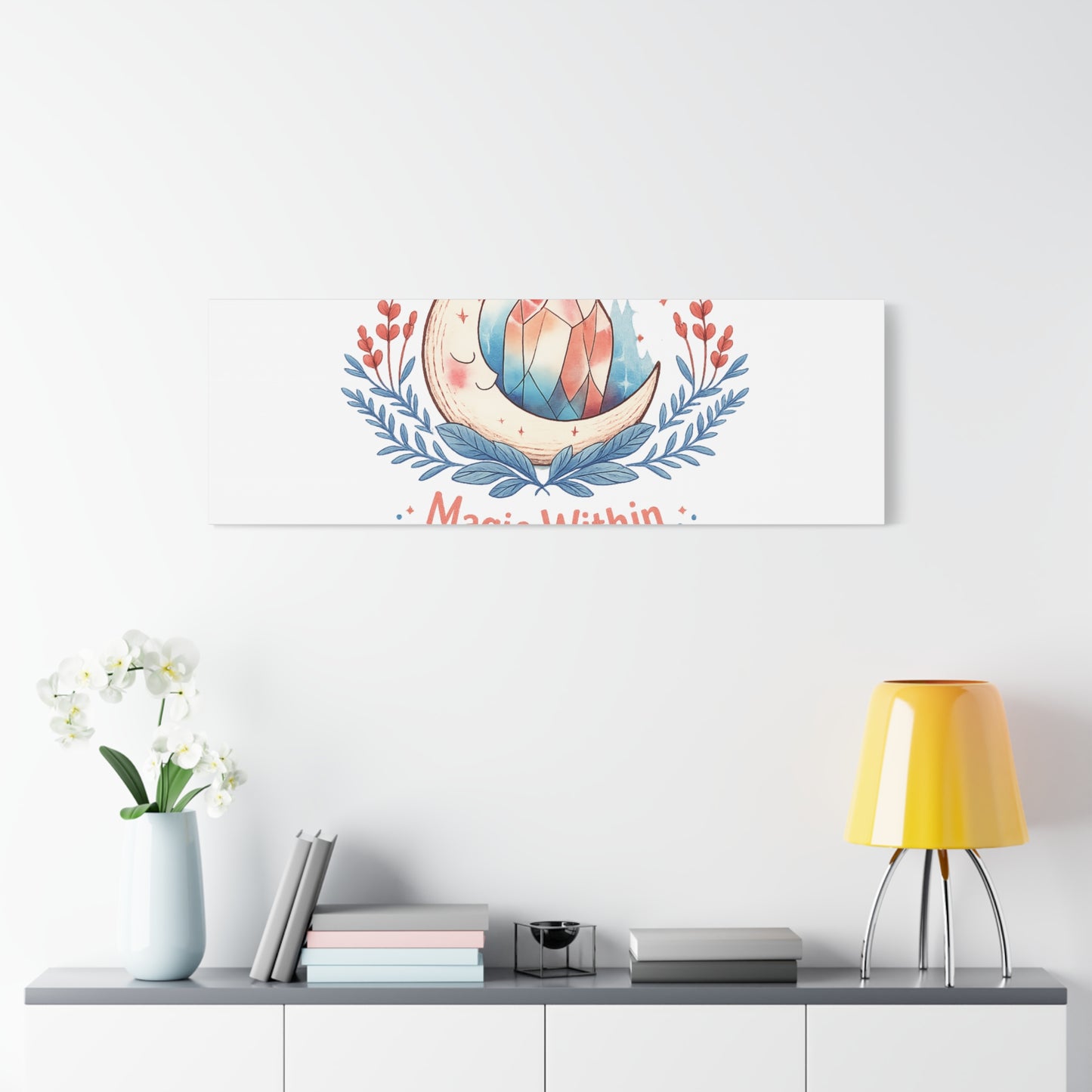 Magic Within Moon Crystal Canvas | witchcore, moon phase, crystals