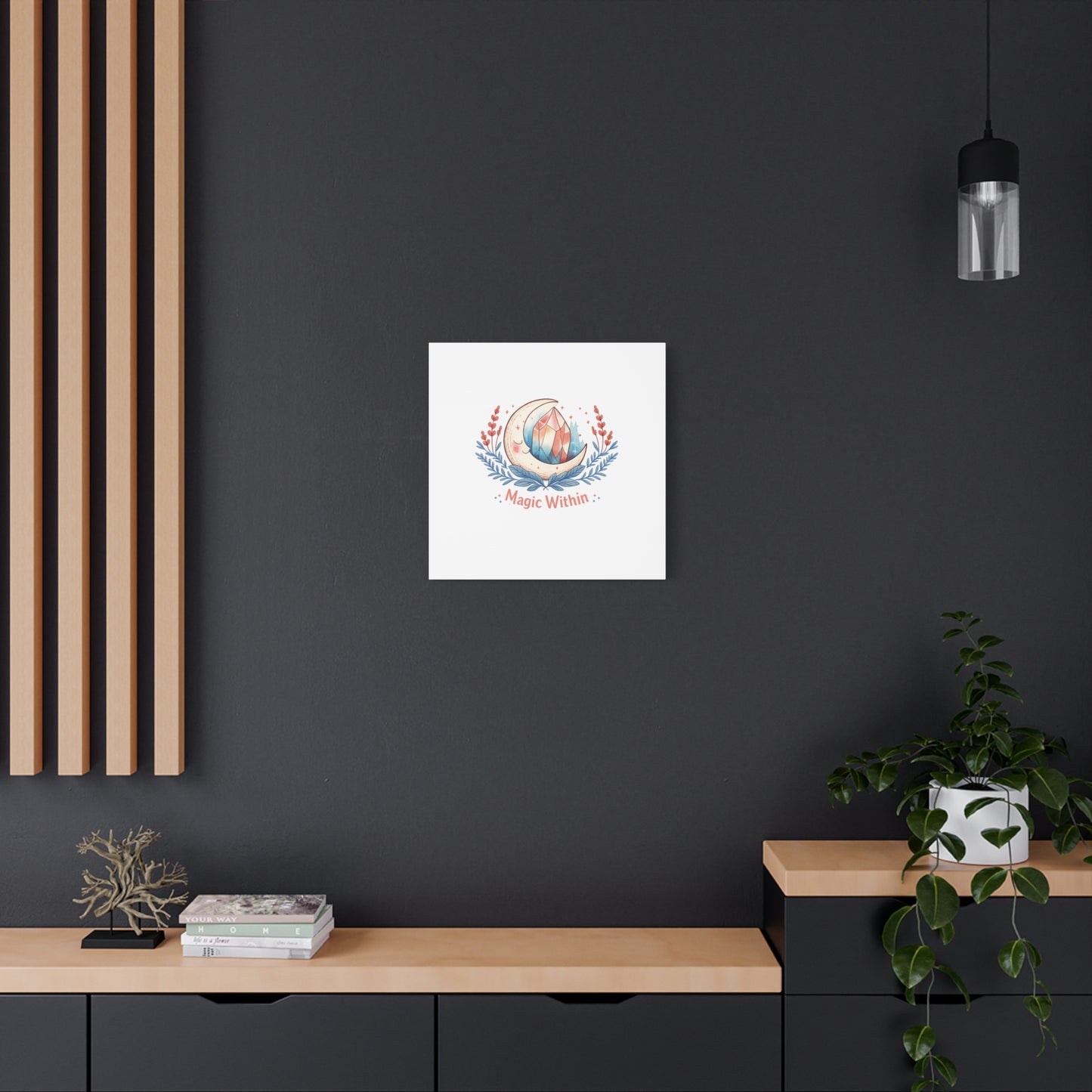 Magic Within Moon Crystal Canvas | witchcore, moon phase, crystals