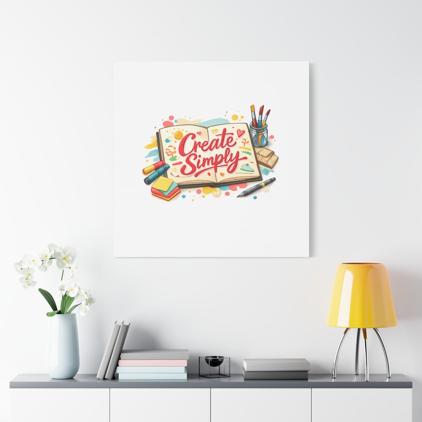 Create Simply Notebook Art Canvas | handmade marker aesthetic, hand-drawn doodle