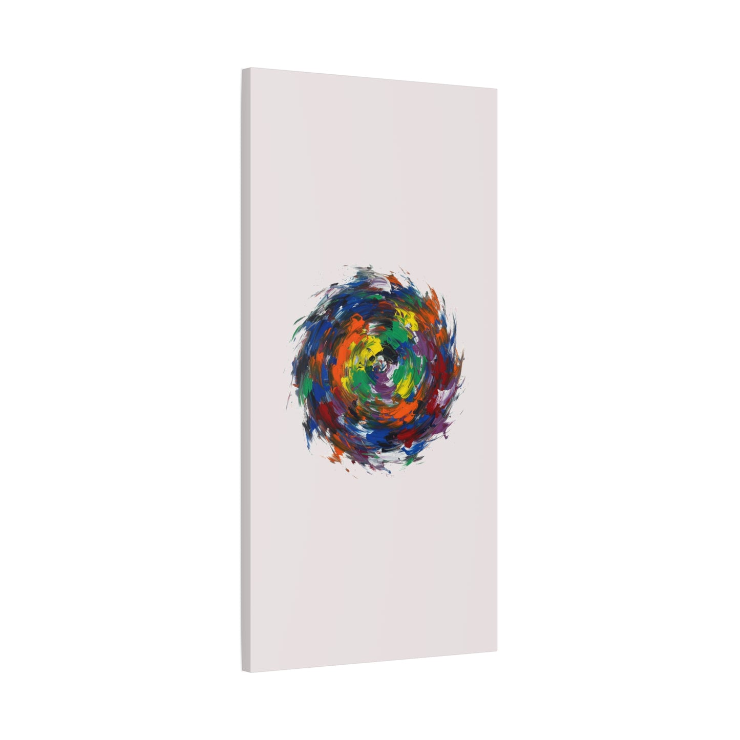 Abstract Color Swirl Canvas - Vibrant Circular Brushstroke Wall Art (Matte Stretched)